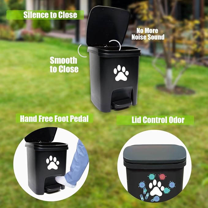 Tebiete Dog Poop Trash Can Outdoors Pet Waste Station - Image 6