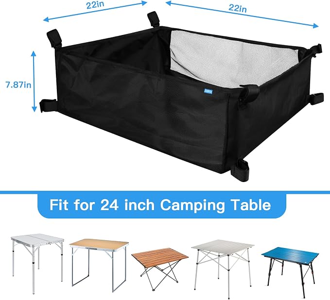 Xxerciz Storage Basket for Coleman Outdoor Camping Table, Portable Mesh Bag - Image 2