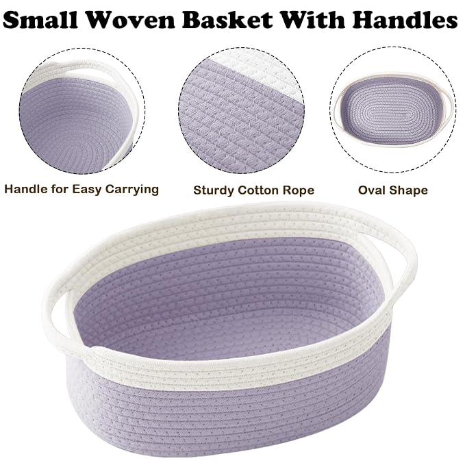 Gift Basket with Gift Bag and Ribbons, Small Rope Woven Shelf Storage, Baskets - Image 3