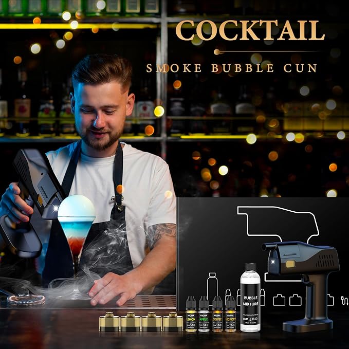 Smoking Gun for Cocktails and Food, One Key Operation, 5000mAh Rechargeable - Image 4