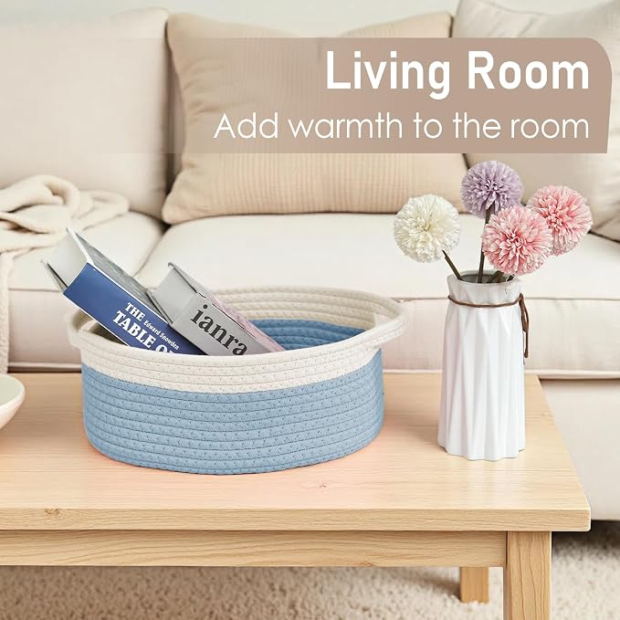 Woven Basket, Small Rope Storage Bin - Image 7