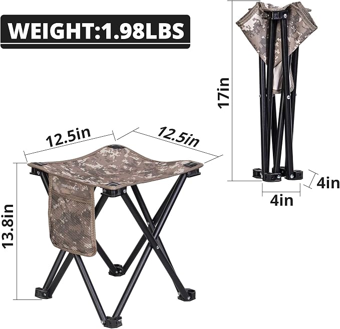 Triple Tree 2 Pack Folding Camping Stool, 13.8 Inch Small Portable Lightweight - Image 2