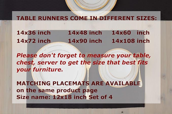 Black Table Runner 72 inch, Waterproof Dresser Scarf, Outdoor Coffee Table - Image 7