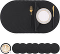 Homaxy Round Faux Leather Placemats and Coasters, Washable Dual-Side Table Mats by Homaxy