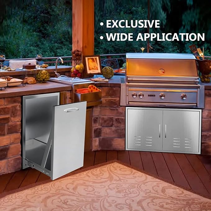 Outdoor Kitchen Drawers, Flush Mount Triple Access BBQ Drawers - Image 2