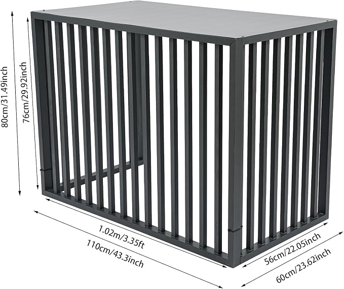 Air Conditioner Fence with Top Cover, Freestanding Metal Trash Can Hider Outdoor - Image 2