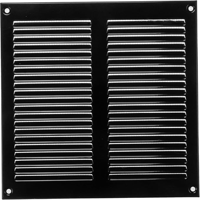 Repa Market 8x8 Inch Air Vent Cover/Black Galvanized Steel Louvered Grill Cover by RepaMarket