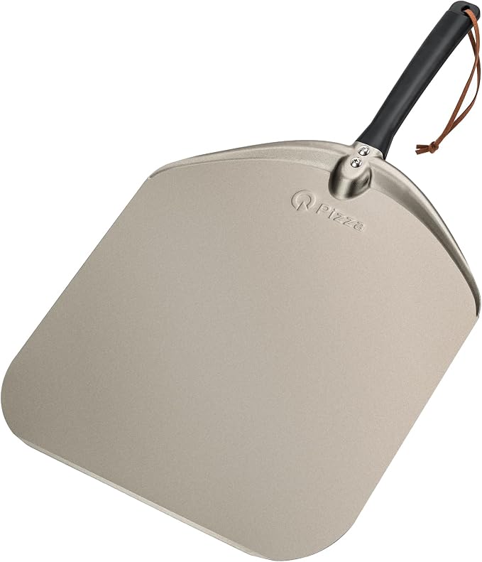 Q Pizza Aluminium Pizza Peel 14 inch, Extra Large Metal Pizza Turning Paddle by QPizza