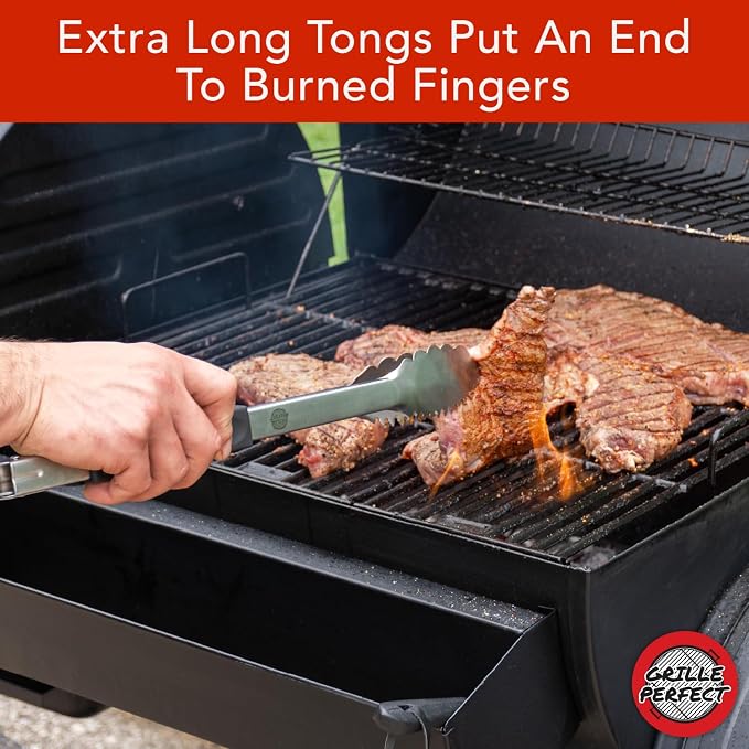 Grill Tongs 16-Inch Extra Long Heavy Duty - Image 5