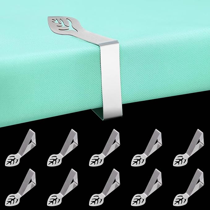Table Cloth Holder Clips 10 Pack, Leaf Shape Picnic Tablecloth Clip Outdoor by CHACRCO