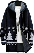 Men's Hooded Sweater Coat Knit Fleece Lined Long Cardigan Jacket by Unknown