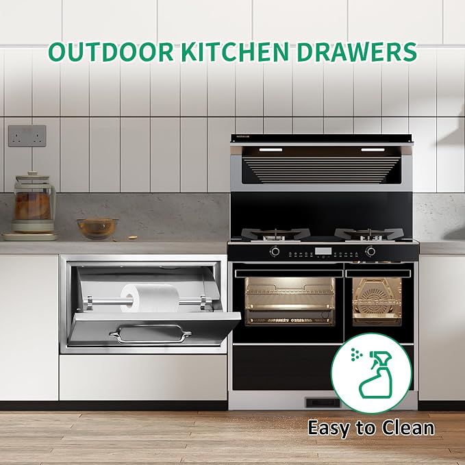 Outdoor Kitchen Drawers 16" W x 10" H x 10" D Stainless Steel Paper Towel - Image 5