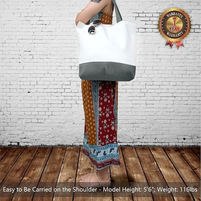 TOPDesign 3-Pack Super Strong Large 12oz Cotton Canvas Tote Bags, Reusable - Image 2