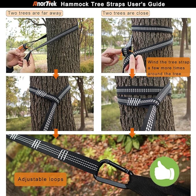 Camping Hammock with 210T Parachute Nylon, 500 lb Capacity, Grey and Blue