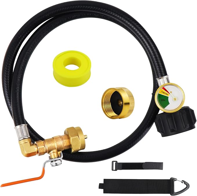 Propane Refill Adapter, 1 lb Tank, QCC1 Connector, 36 Inch Hose, 350 PSI by Lapert