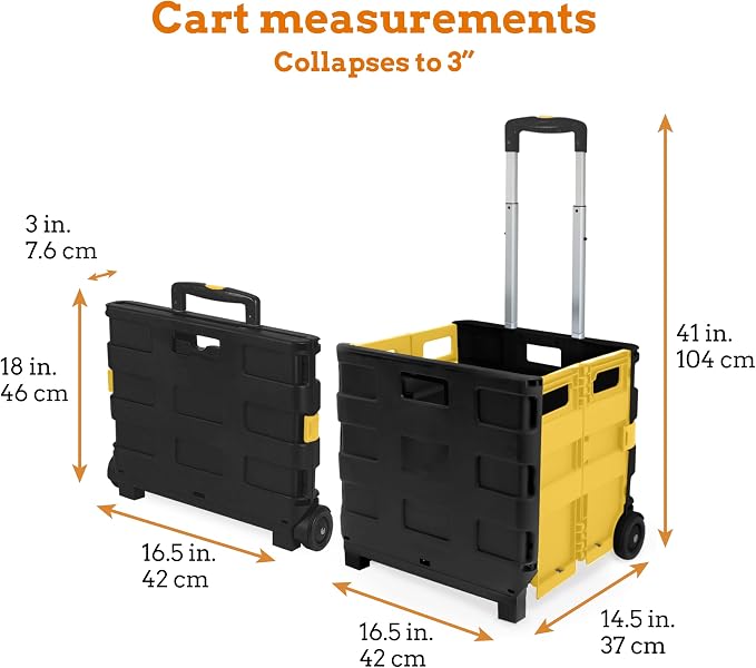 Inspired Living Ultra-Slim Rolling Collapsible Storage Pack-N-Roll Utility-carts - Image 5