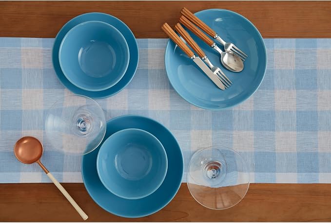Solino Home Linen Checkered Table Runner 120 Inches Long - Image 3