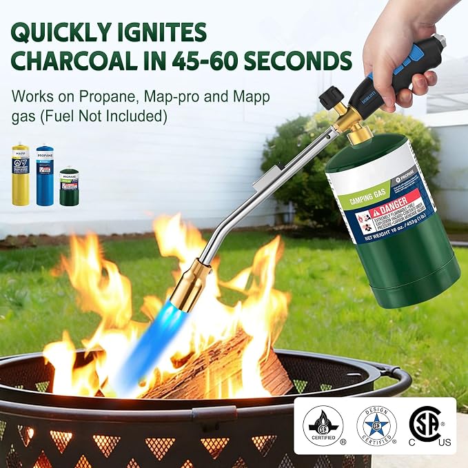 Grill Torch Charcoal Torch Lighter Campfire Starter Kitchen Torch Grill & - Image 7