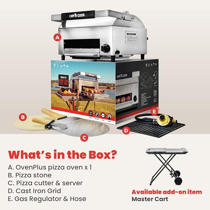 CAPT'N COOK OvenPlus Pizza Oven Outdoor Gas Pizza Oven, Portable Propane Pizza - Image 6