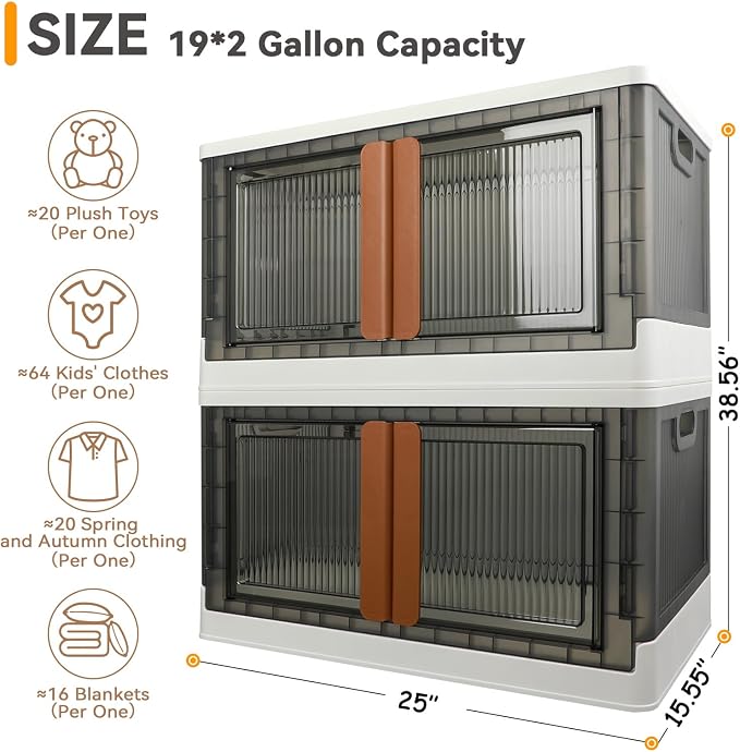 Storage Bins, Cabinet with Lids, Extra Large Useful Box, 19 Gallons Capacity - Image 2