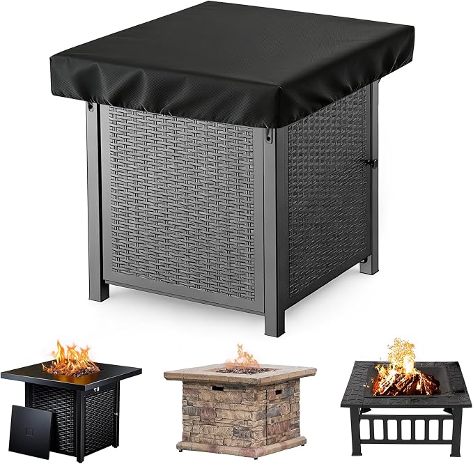 Outdoor Fire Pit Cover Square, Waterproof Fire Pit Cover by Unknown