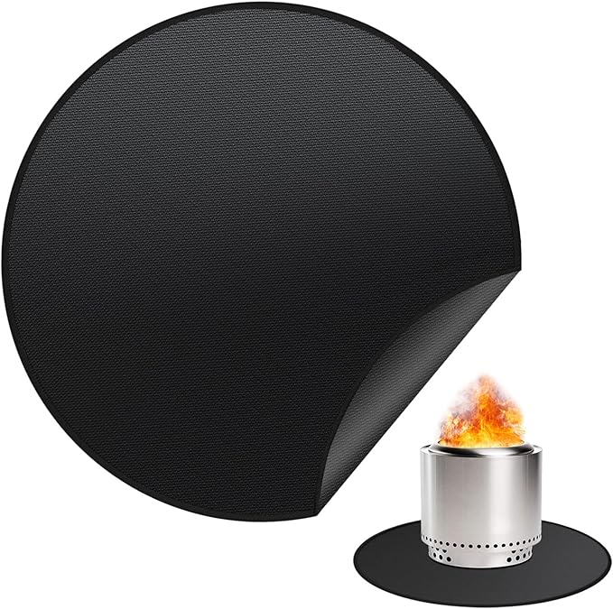 Grill Pad Floor Mat, 39-Inch Round Fiberglass for Fire Pits