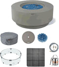 Elementi+ | Bundle Colosseo Gas Fire Pit Cast Concrete 40" Dia. Round Fire Table by AMSFireplaceInc