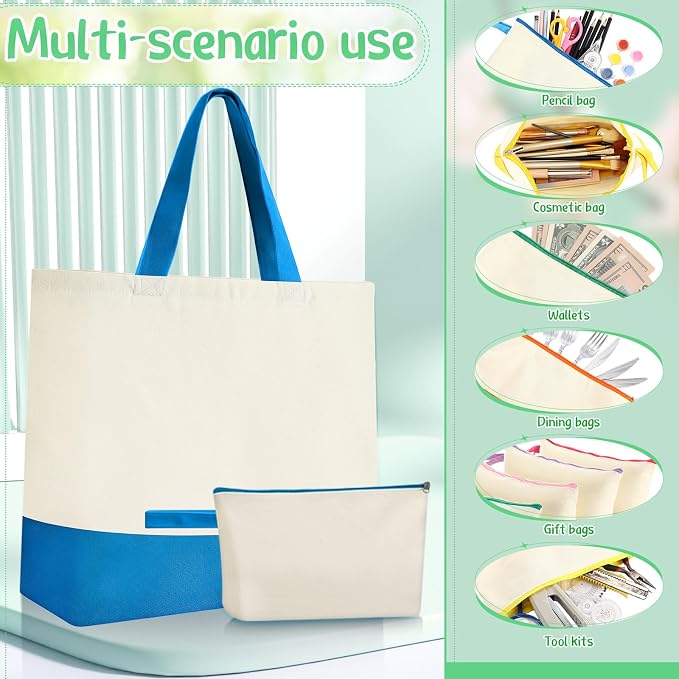 Sanwuta 24 Pcs Canvas Tote Bags Bulk - Image 3