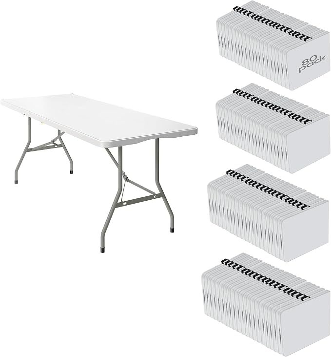 80 Pack of 6 Foot Foldable Table by VISTACASA
