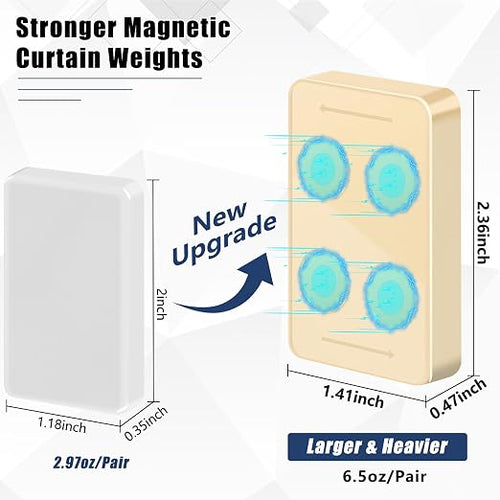 16 Pcs Outdoor Curtain Weights, 8 Pairs Upgrade to Heavier Magnetic Drapery - Image 2