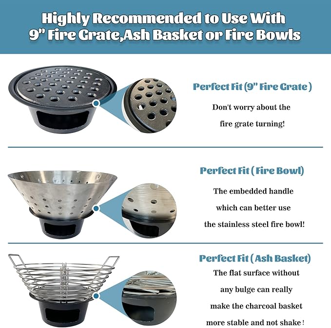 KAMaster Ash Can with Folding Handle Compatible with Large Big Green Egg - Image 4