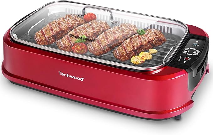 Smokeless Indoor Grill, Techwood 1500W Electric Grill Portable Korean Grill by Techwood