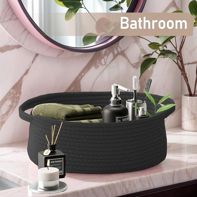 Woven Basket, Small Rope Storage Bin - Image 8
