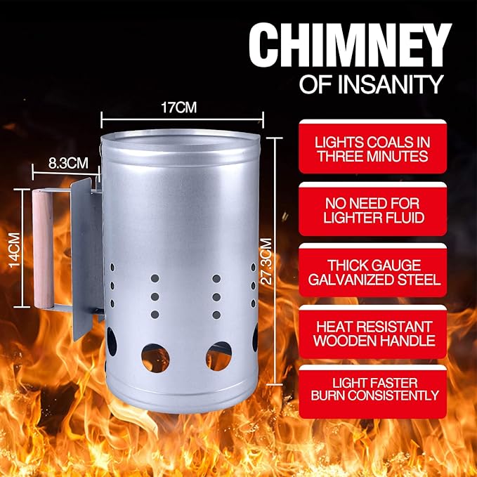 homenote Rapid Charcoal Chimney Starter Set Fireplace Accessories Lighter Cubes - Image 2