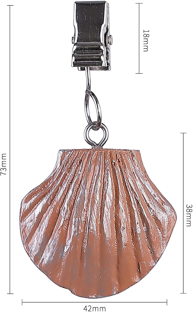 TwoFish Home Set of 4 Resin Chocolate Shells Tablecloth Weights Clips - Image 5