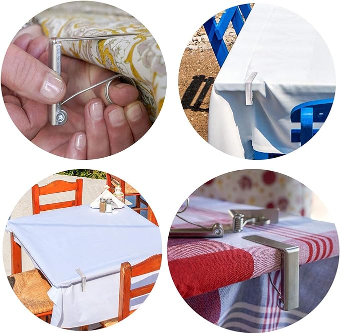 Tablecloth Clips 12 Packs Picnic Table Clips Stainless Steel Tablecloth Cover - Image 4