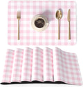 QIYI Placemats Set of 6, 12x18 Inch Faux Leather Place Mats by QIYI