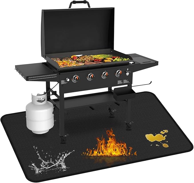 Grill Floor Mats 75 x 40 Inch Fiberglass with Silicone Coating