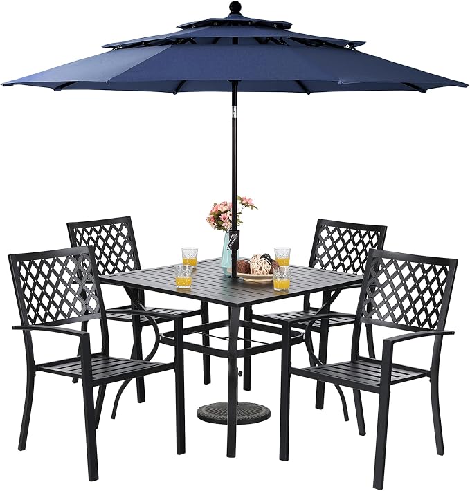Sophia & William Metal Outdoor Patio Dining Set 6 PCS by SophiaWilliam