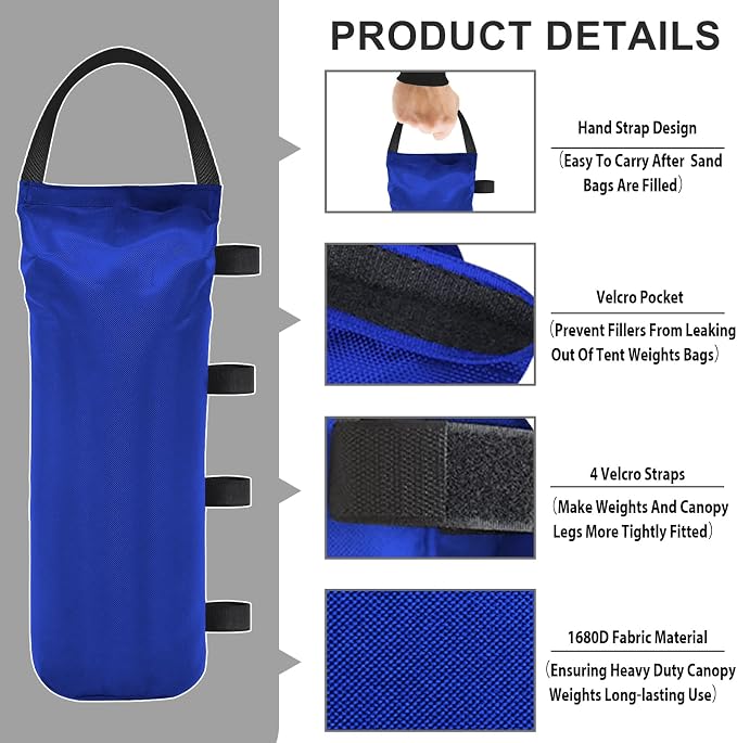 Eurmax USA Weight Capacity 112 LBS Extra Large Pop up Gazebos Weights Sand Bags - Image 3
