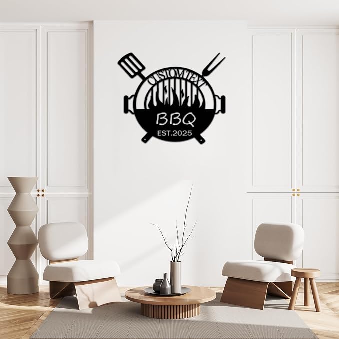 Custom BBQ Metal Sign, Personalized Grill Name Plate - Image 3