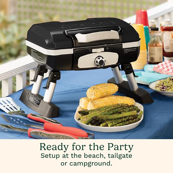 Cuisinart Petite Gourmet Portable Gas Grill, Compact & Lightweight Tabletop - Image 3