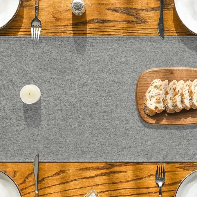 Artoid Mode Light Grey Table Runner, Seasonal Washable Kitchen Dining Table - Image 3