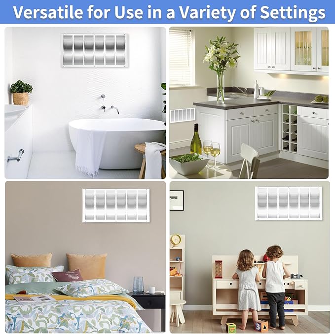 30"W x 14"H Steel Return Air Grille, Air Return Vent Cover - Image 6