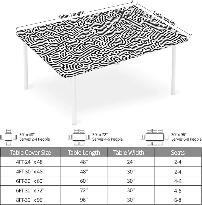 Rectangle Table Cloth Cover Waterproof Elastic Fitted Polyester Fitted - Image 2