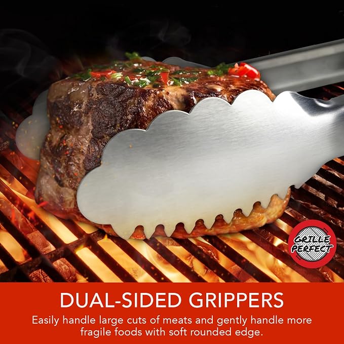 Grill Tongs 20-Inch Very Long Extra Heavy Duty - Image 4