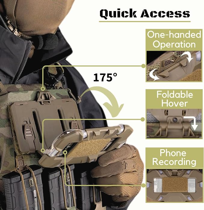 Let Me Be Tactical Plate Carrier Molle Phone Carrier Vest Attachments, Outdoor - Image 3