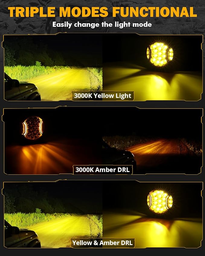 Auxbeam 7 Inch LED Side Shooter Light, V-Ultra Series Round Driving Offroad - Image 3