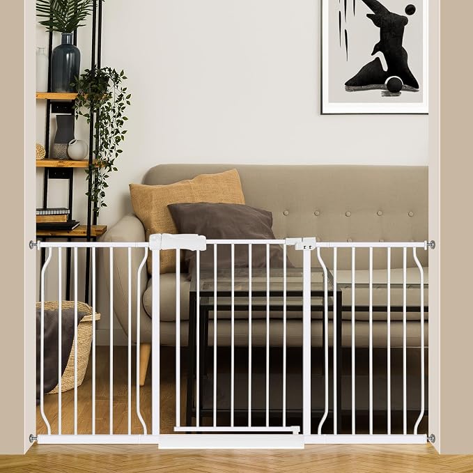 Extra Wide Baby Gate 57.5-62.2 Pressure Mounted, Child Dog Pet Safety Gates by Unknown