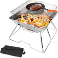 Odoland Folding Campfire Grill, 304 Stainless Steel Grate Barbeque Grill by Odoland